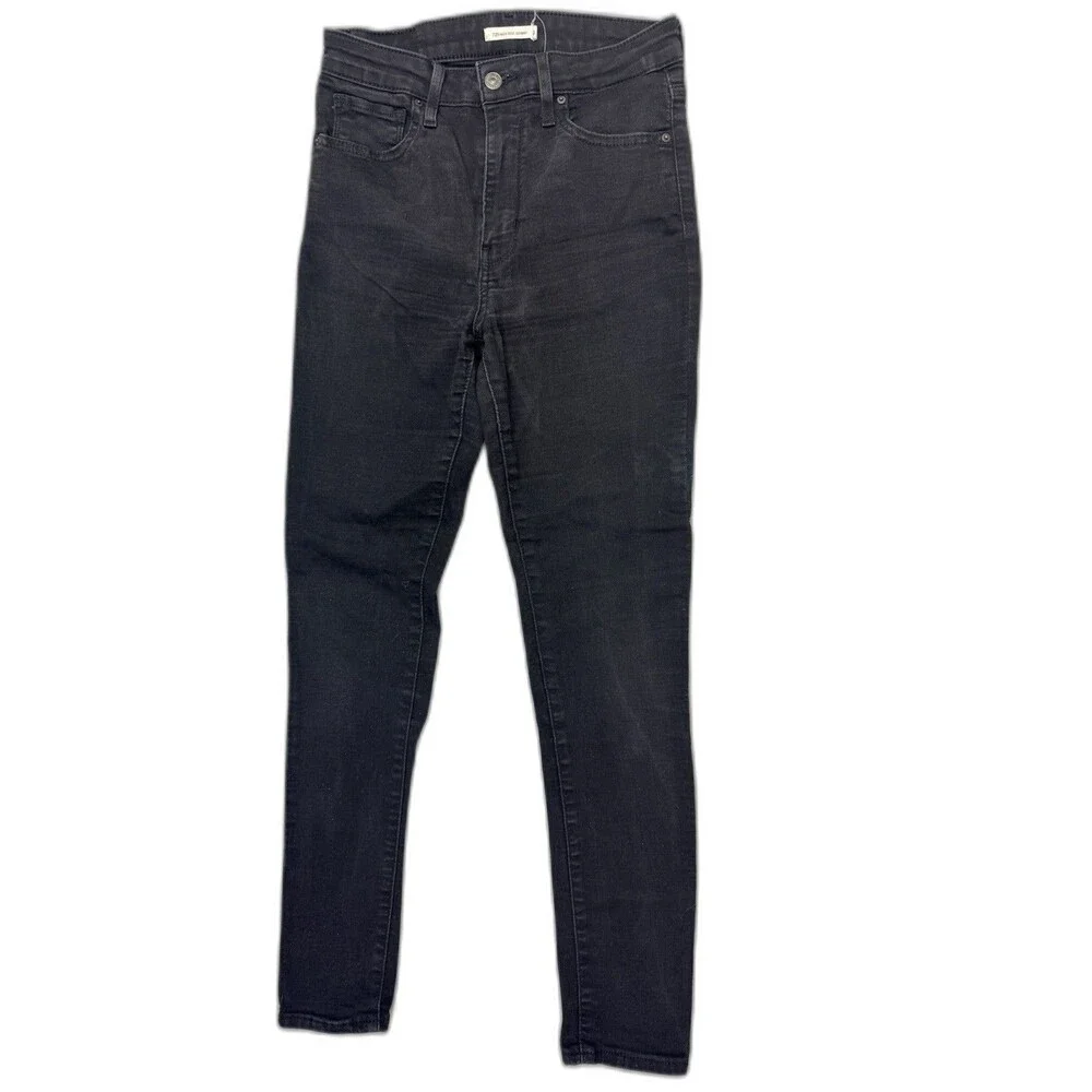 Levis 721 Size 29 Womens Jeans Black High Rise Skinny Stretch